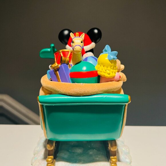 Vintage Mickey Mouse Christmas Sleigh Figurine • Disney Parks Holiday Decor • 8” - Picture 7 of 8